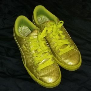Puma Sneakers Neon Yellow/Gold Snakeskin